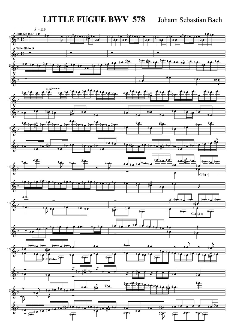 ���n���E�[�o�X�e�B�A���E�o�b�n�@���t�[�K�@BWV 578 ����